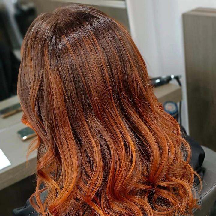 balayage cuivré